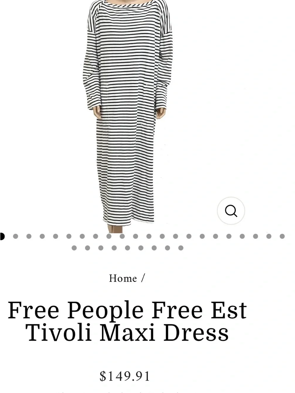 Free People Black & White Striped Maxi Dress